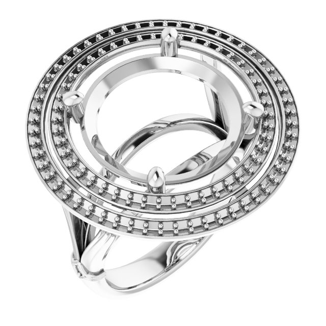 Double Halo-Style Engagement Ring