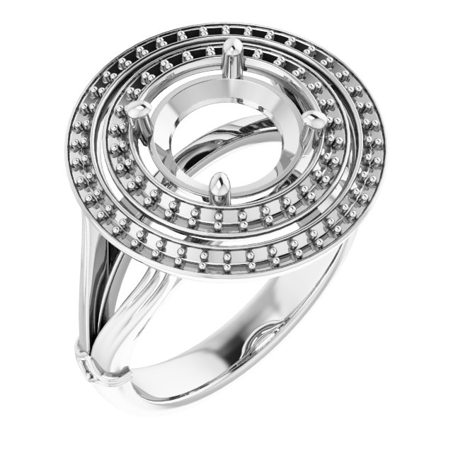 Double Halo-Style Engagement Ring