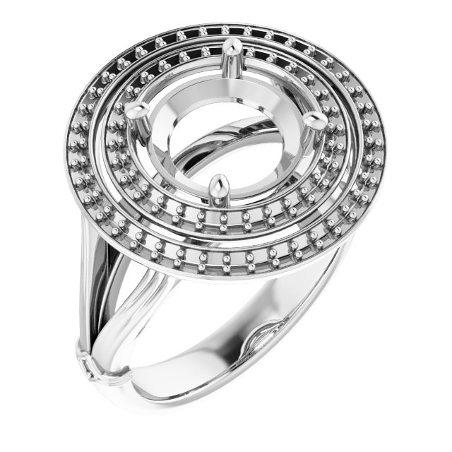 Double Halo-Style Engagement Ring