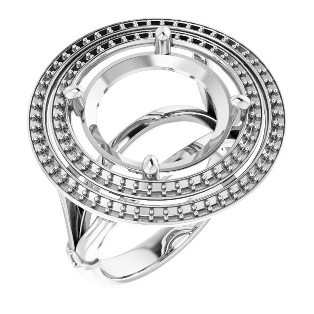 Double Halo-Style Engagement Ring
