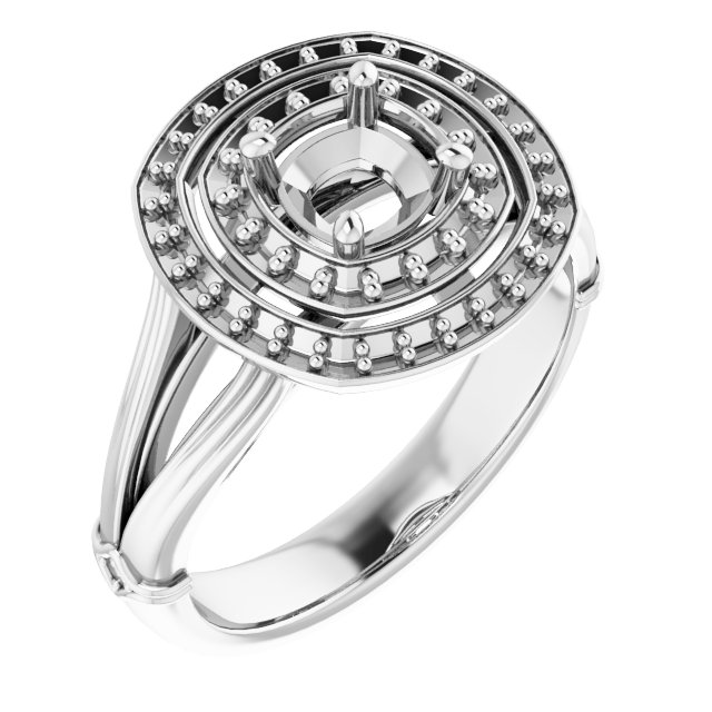 Double Halo-Style Engagement Ring