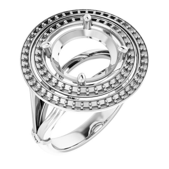 Double Halo-Style Engagement Ring