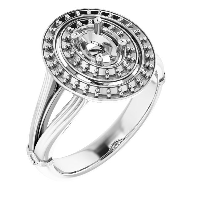 Double Halo-Style Engagement Ring