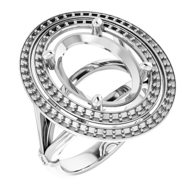 Double Halo-Style Engagement Ring