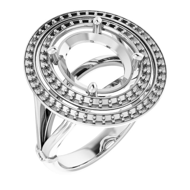 Double Halo-Style Engagement Ring