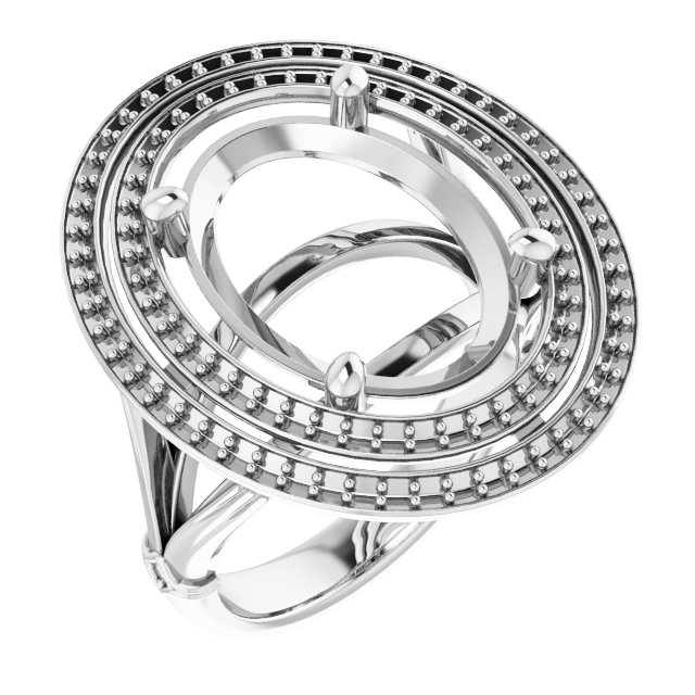 Double Halo-Style Engagement Ring
