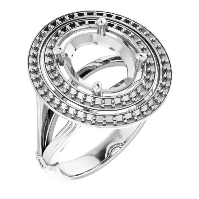 Double Halo-Style Engagement Ring