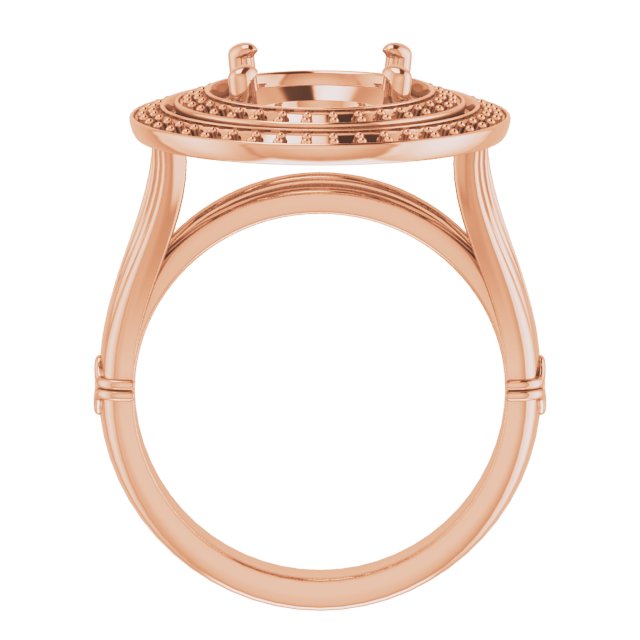 18K Rose Gold  11x9 mm Oval Engagement Ring Mounting