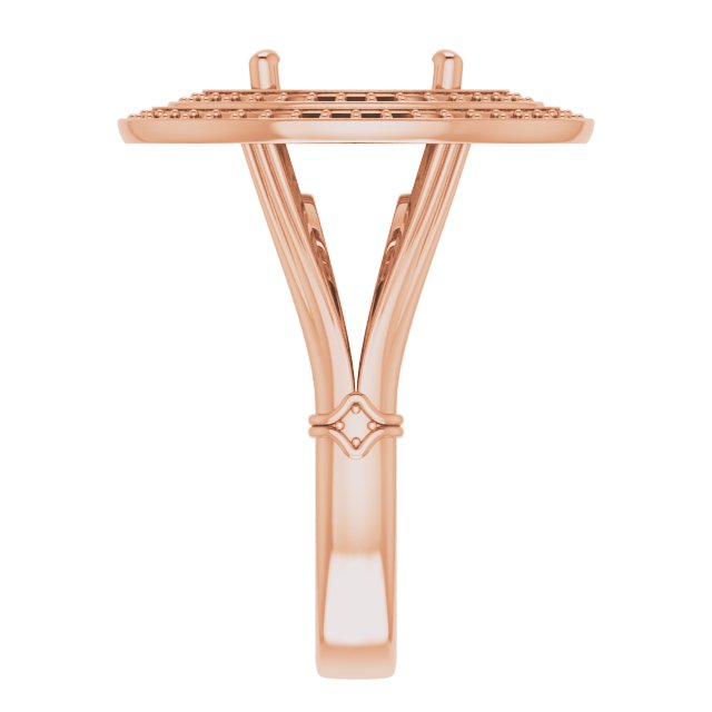 18K Rose Gold  11x9 mm Oval Engagement Ring Mounting