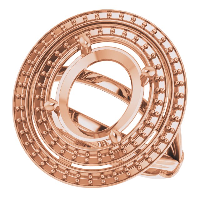 18K Rose Gold  11x9 mm Oval Engagement Ring Mounting