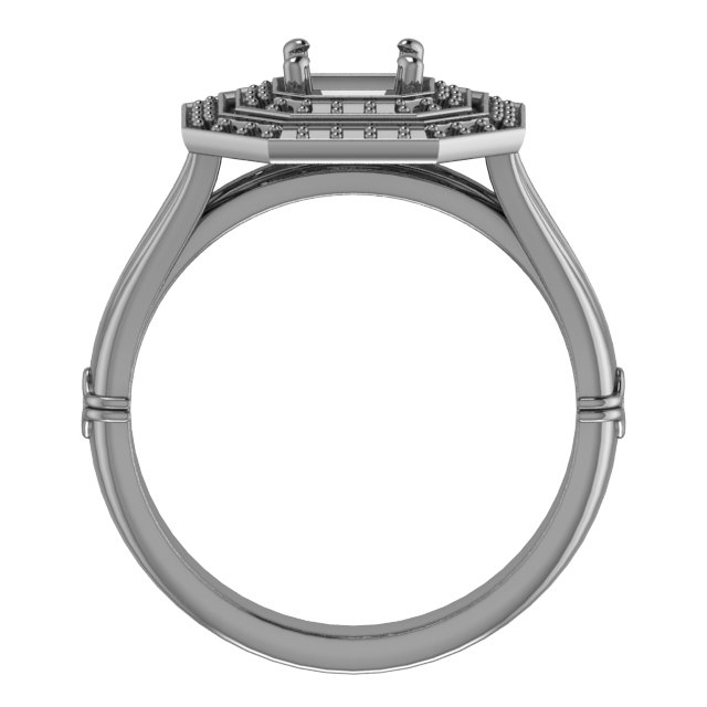 10 mm Square Engagement Ring Mounting view 2
