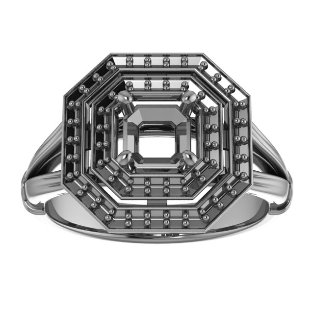 10 mm Square Engagement Ring Mounting view 3