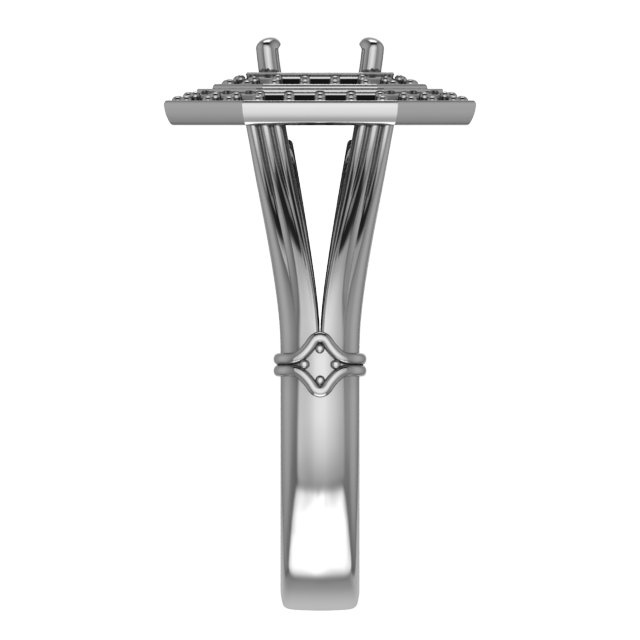 10 mm Square Engagement Ring Mounting view 4
