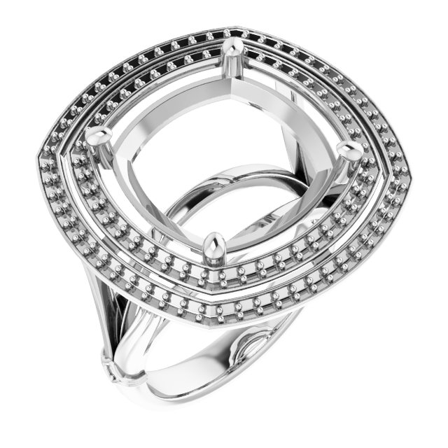 Double Halo-Style Engagement Ring