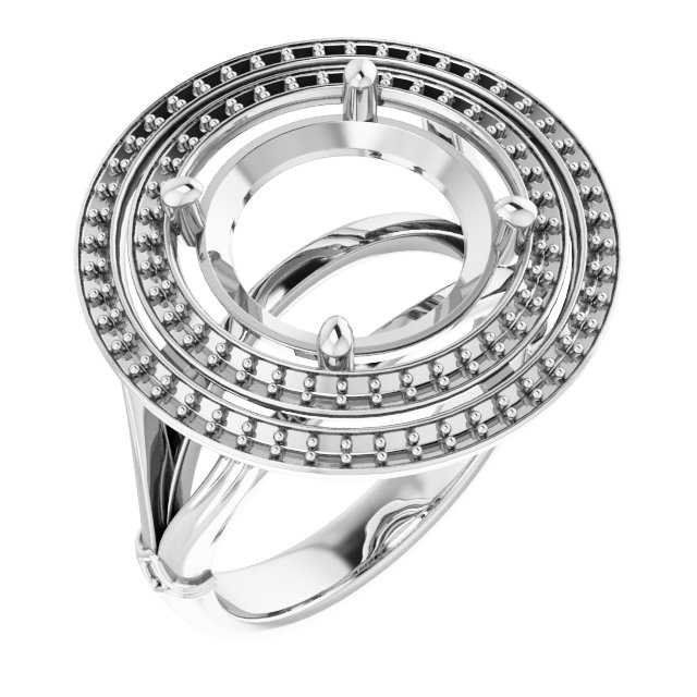 Double Halo-Style Engagement Ring
