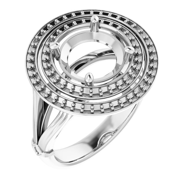 Double Halo-Style Engagement Ring