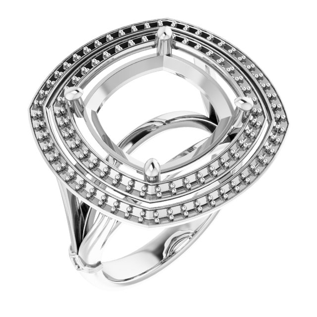 Double Halo-Style Engagement Ring