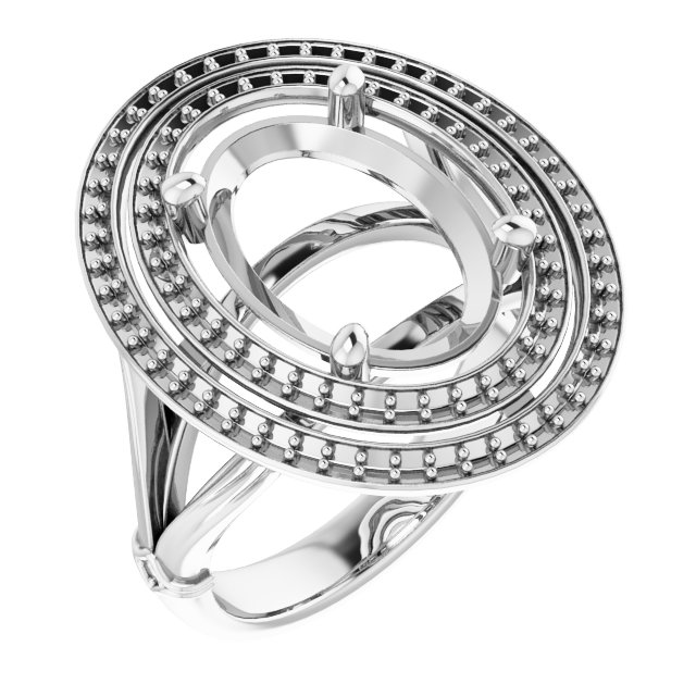 Double Halo-Style Engagement Ring