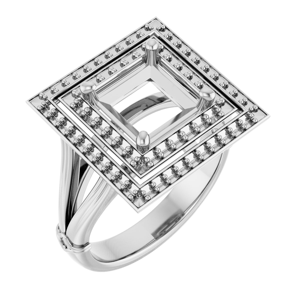 Double Halo-Style Engagement Ring