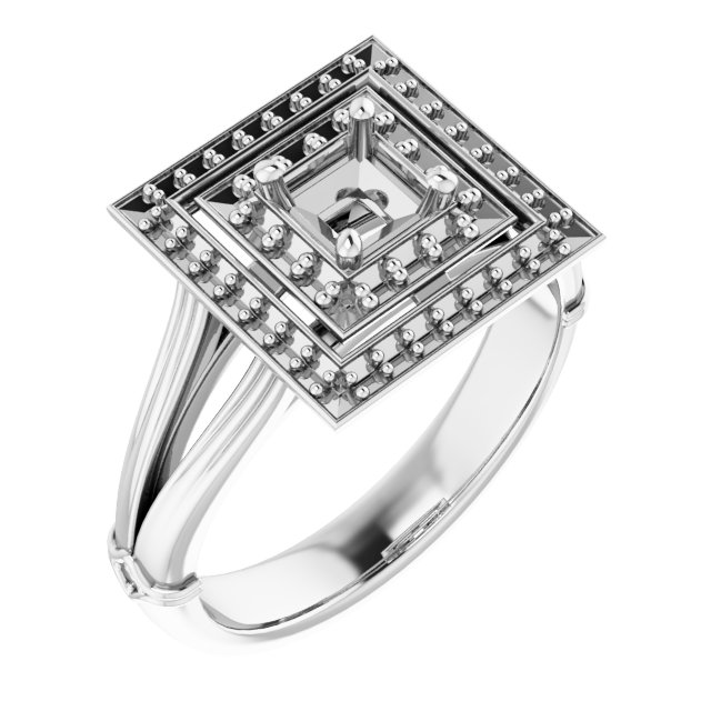 Double Halo-Style Engagement Ring