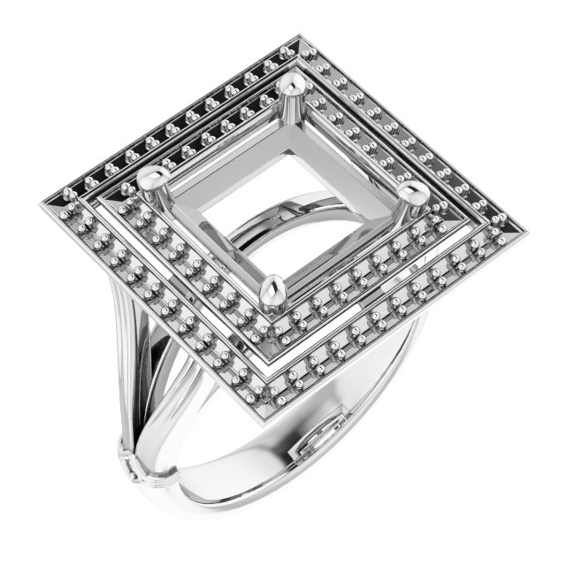 Double Halo-Style Engagement Ring