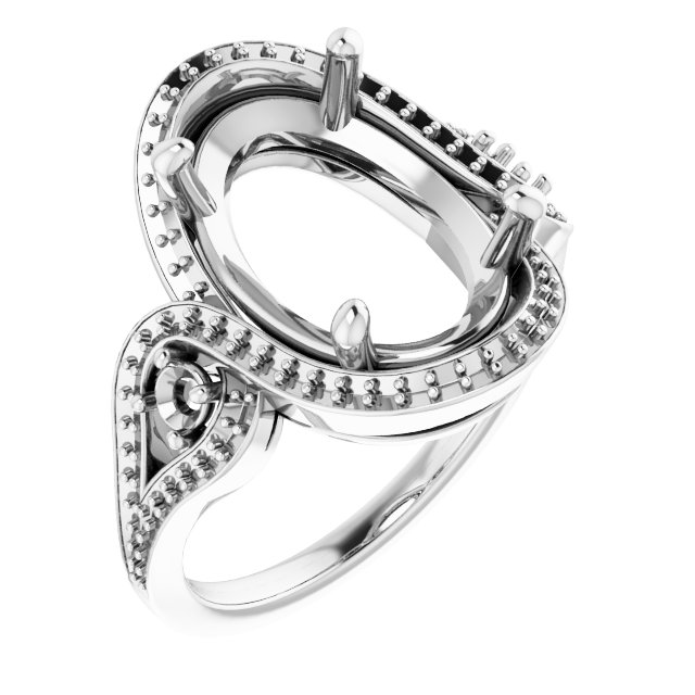 Three-Stone Halo-Style Engagement Ring