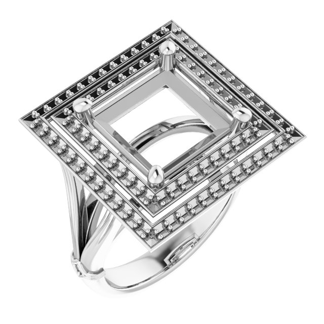 Double Halo-Style Engagement Ring