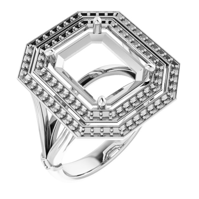 Double Halo-Style Engagement Ring