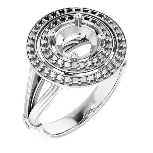 Double Halo-Style Engagement Ring