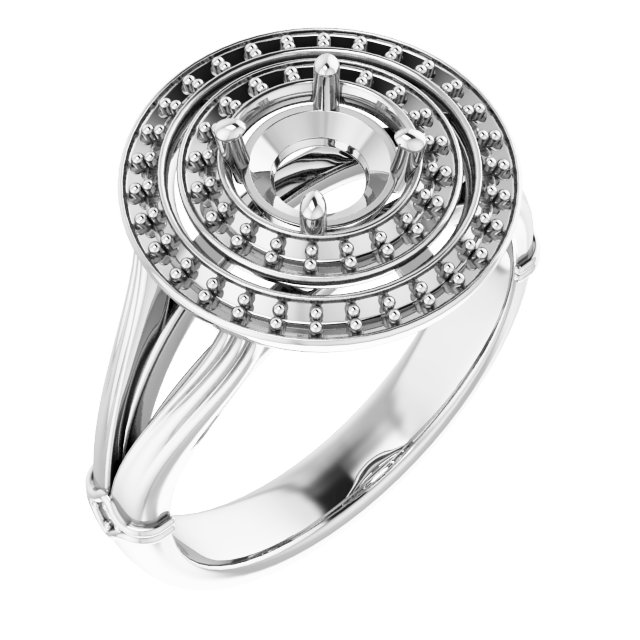 Double Halo-Style Engagement Ring