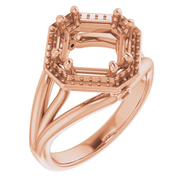 14 K Rose Gold Halo Engagement Ring