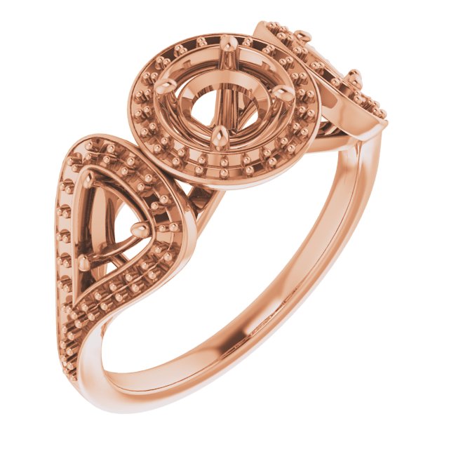 Three-Stone Halo-Style Engagement Ring