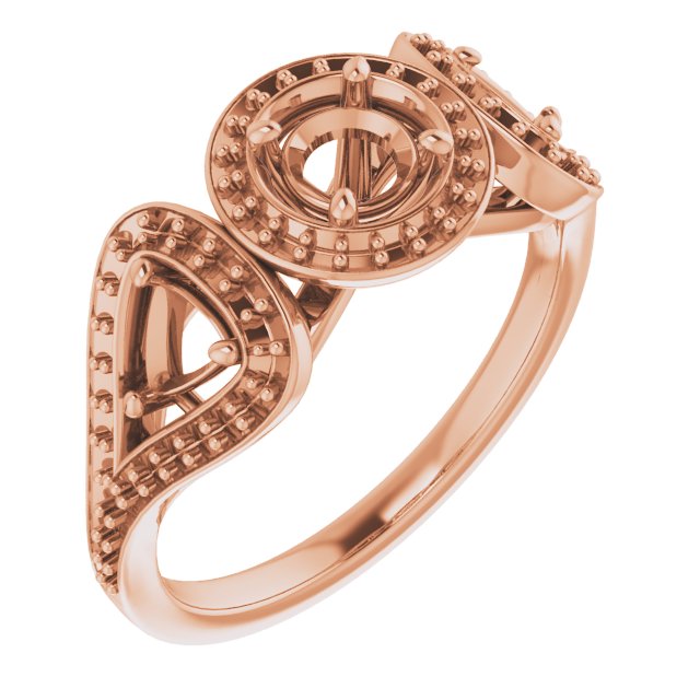 Three-Stone Halo-Style Engagement Ring