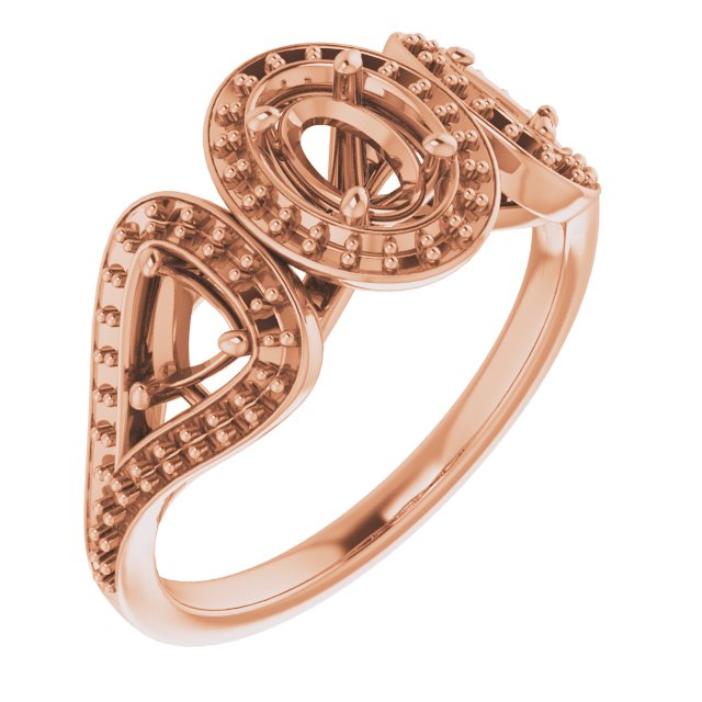 Three-Stone Halo-Style Engagement Ring
