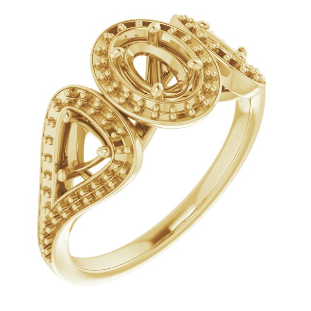 Three-Stone Halo-Style Engagement Ring
