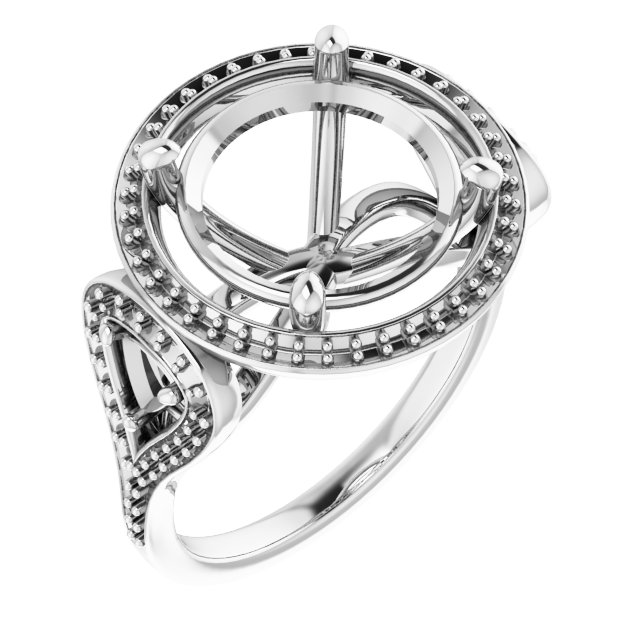 Three-Stone Halo-Style Engagement Ring
