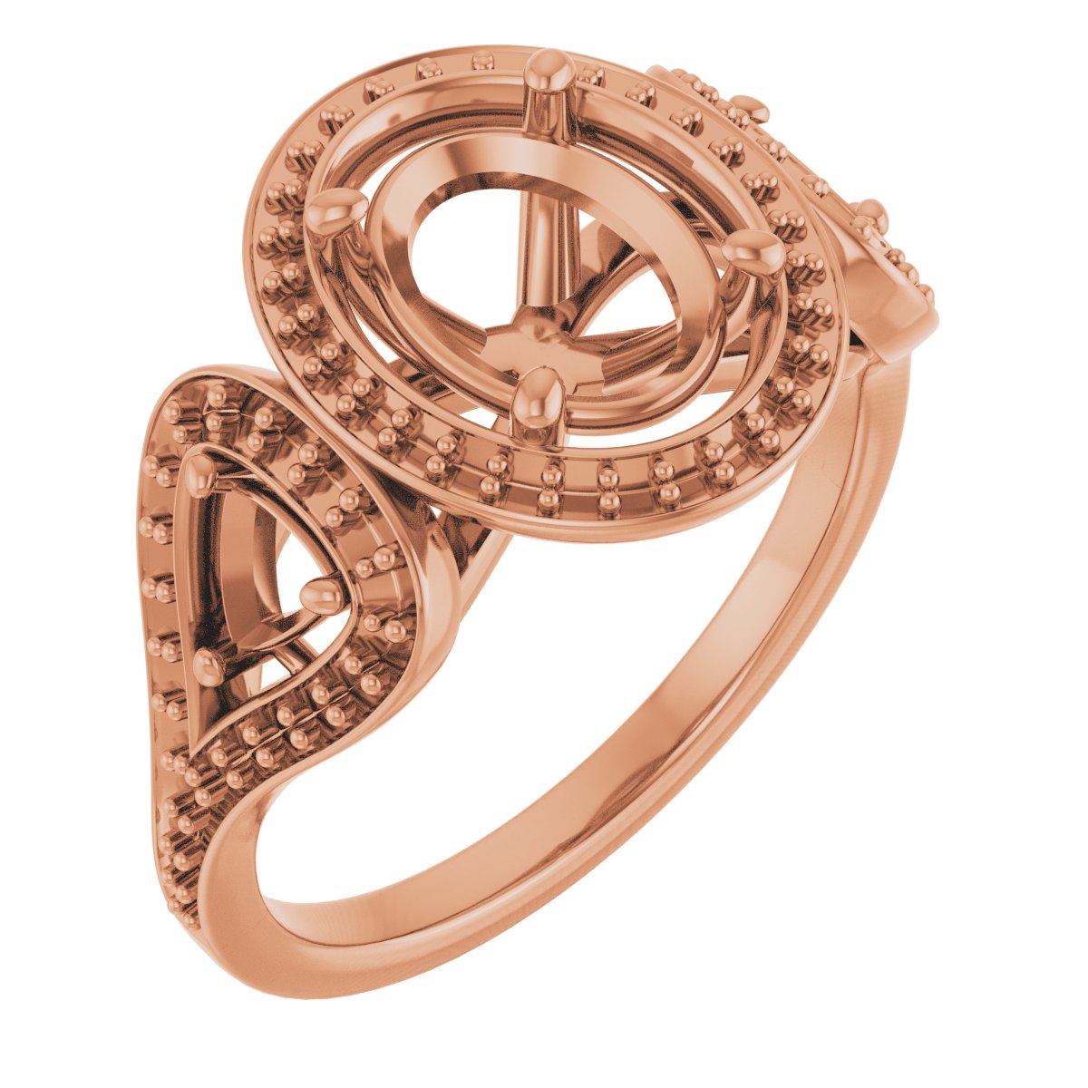 Three-Stone Halo-Style Engagement Ring
