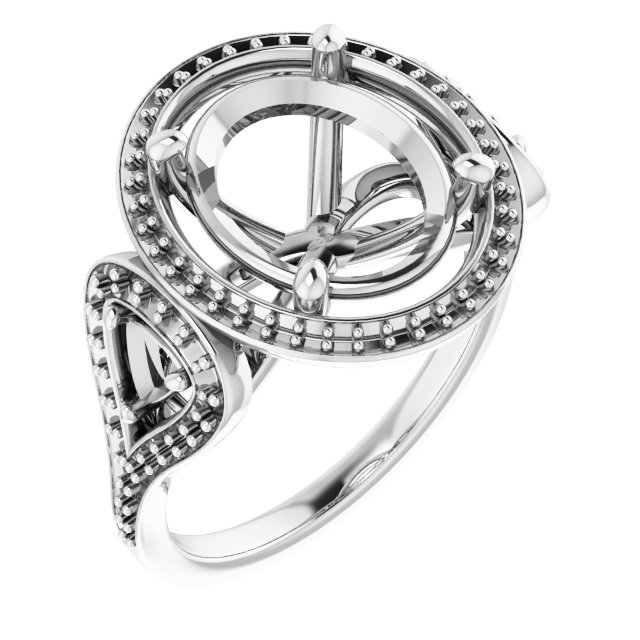 Three-Stone Halo-Style Engagement Ring