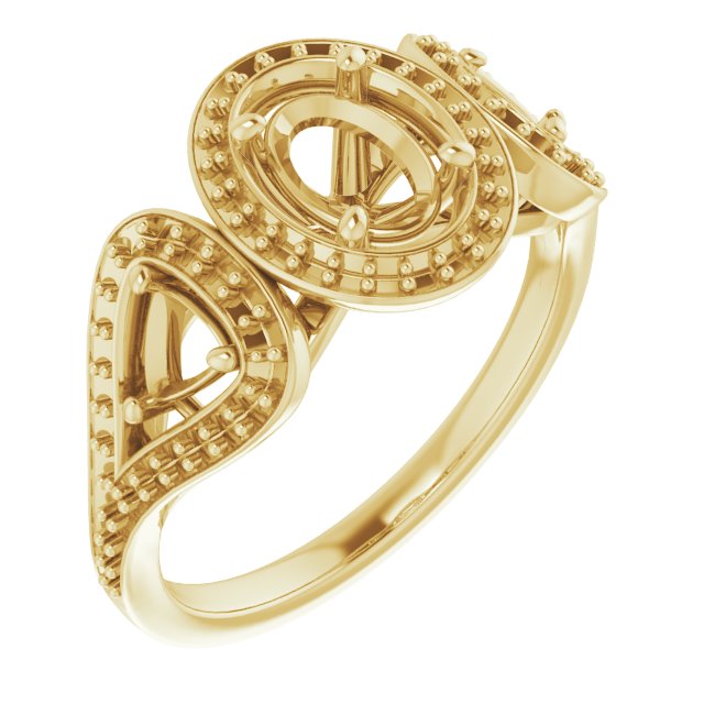Three-Stone Halo-Style Engagement Ring