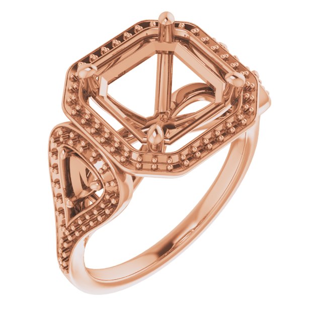 Three-Stone Halo-Style Engagement Ring