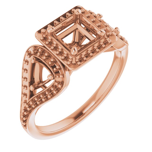 Three-Stone Halo-Style Engagement Ring