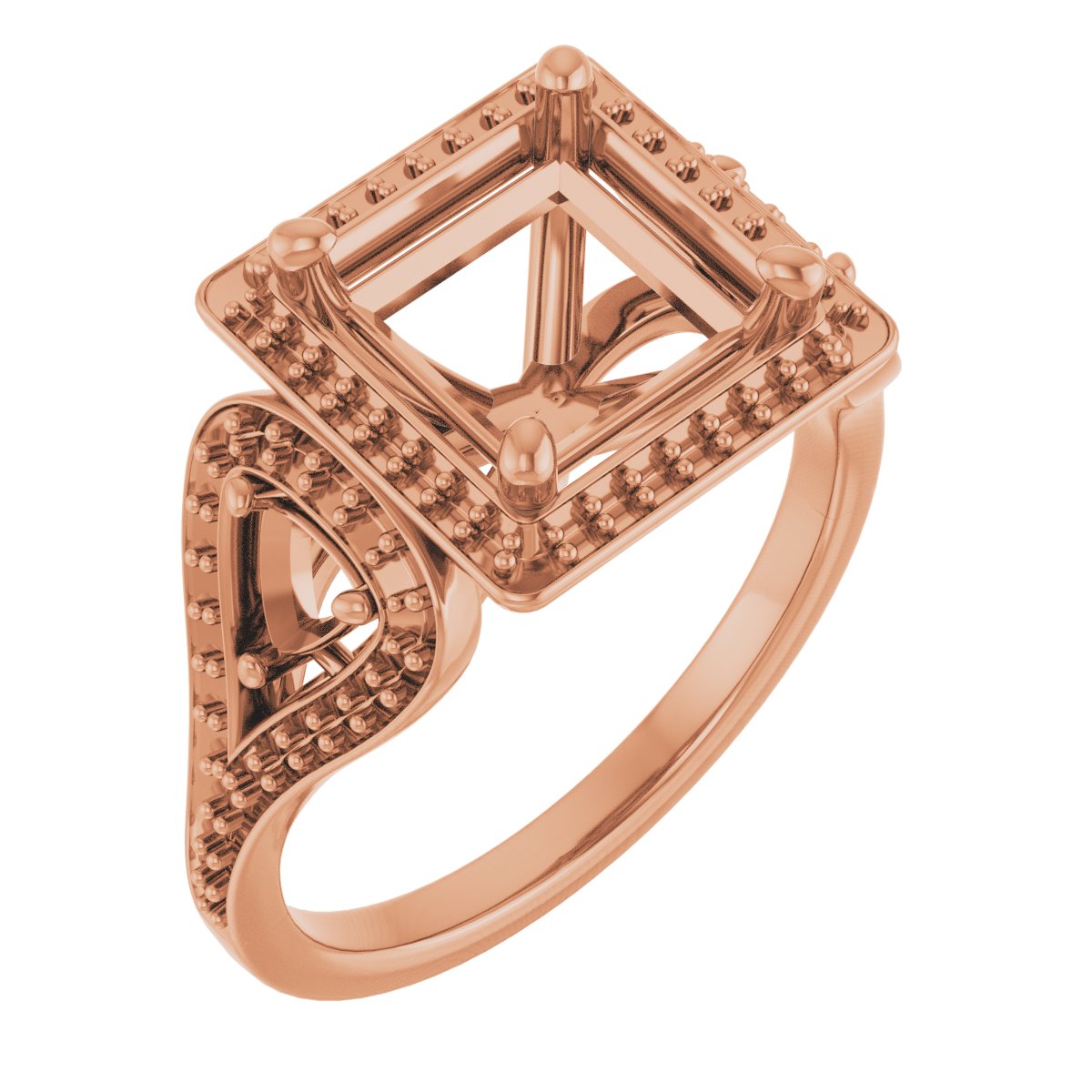 Three-Stone Halo-Style Engagement Ring