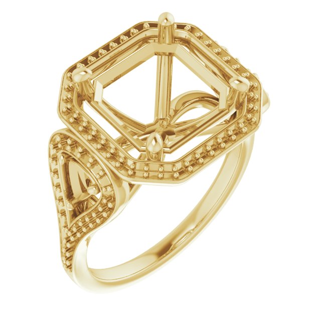 Three-Stone Halo-Style Engagement Ring