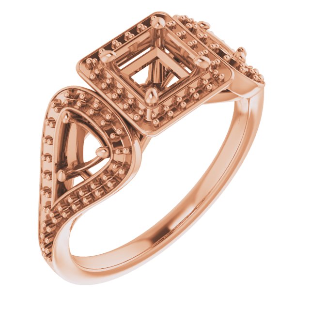 Three-Stone Halo-Style Engagement Ring