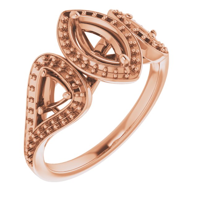 Three-Stone Halo-Style Engagement Ring