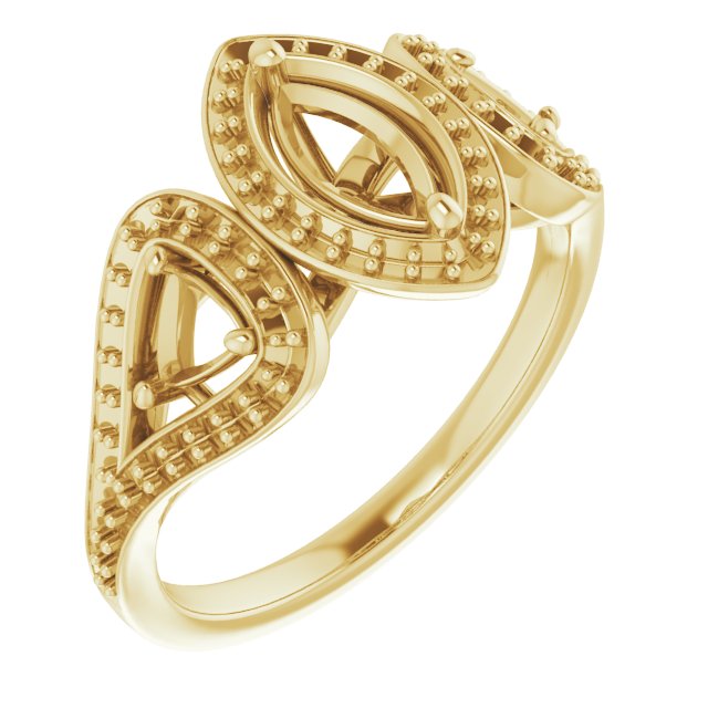 Three-Stone Halo-Style Engagement Ring
