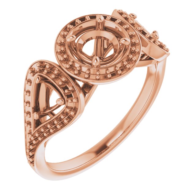 Three-Stone Halo-Style Engagement Ring