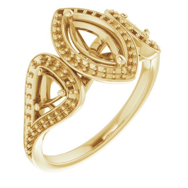 Three-Stone Halo-Style Engagement Ring