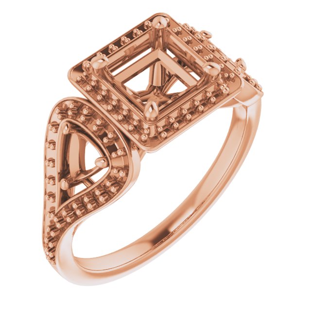 Three-Stone Halo-Style Engagement Ring