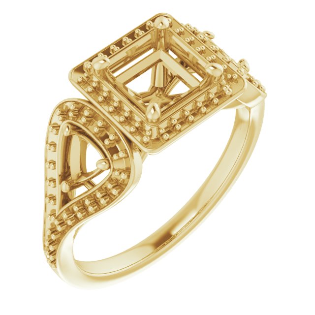 Three-Stone Halo-Style Engagement Ring